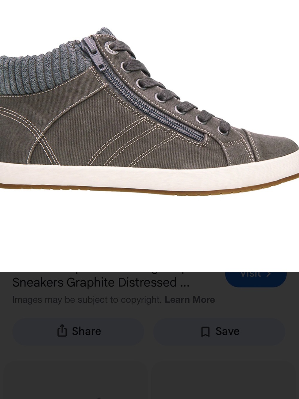Taos Footwear Women's startup high top sneakers canvas graphite distressed sz 9